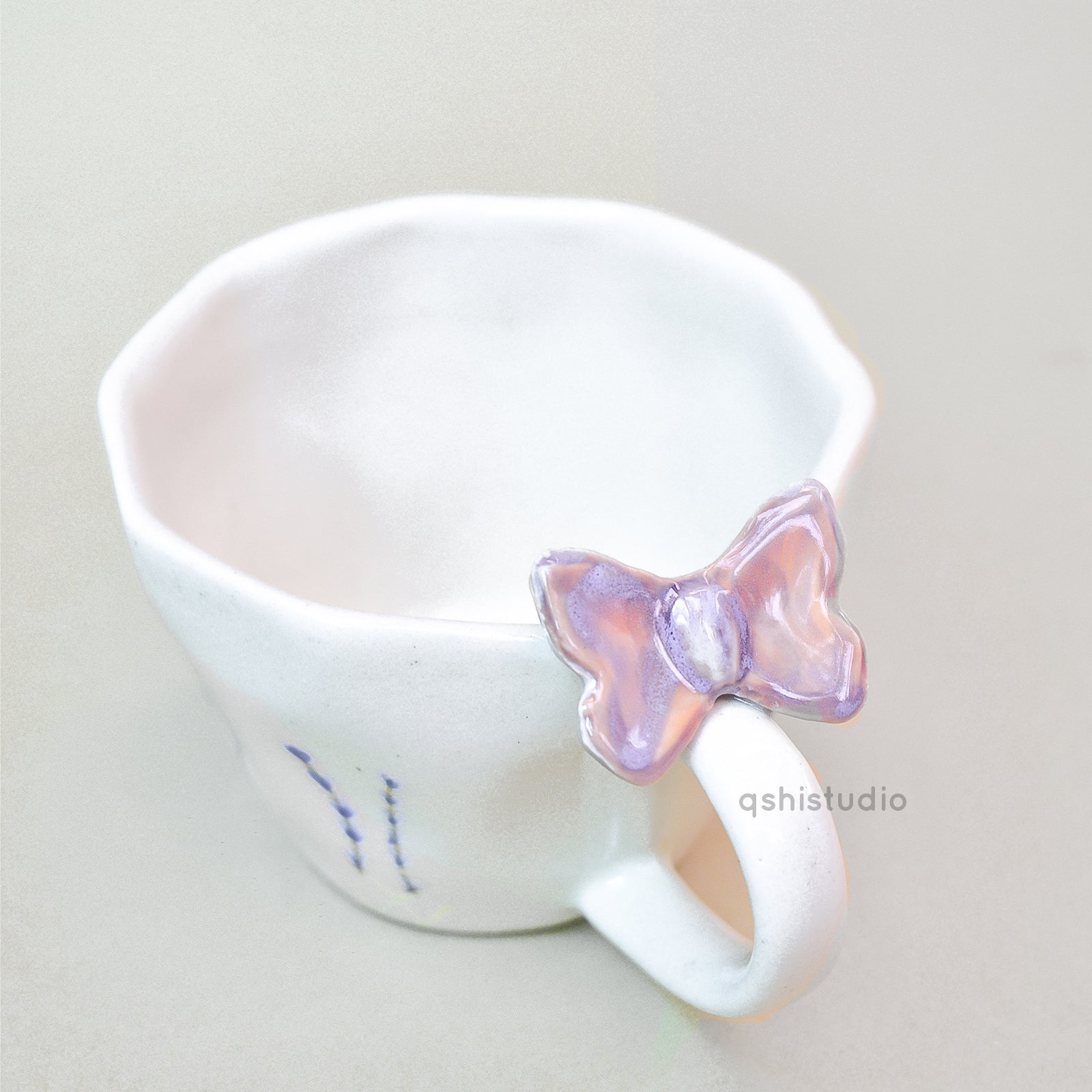 Ceramic Coffee Mug - Lavender Butterfly