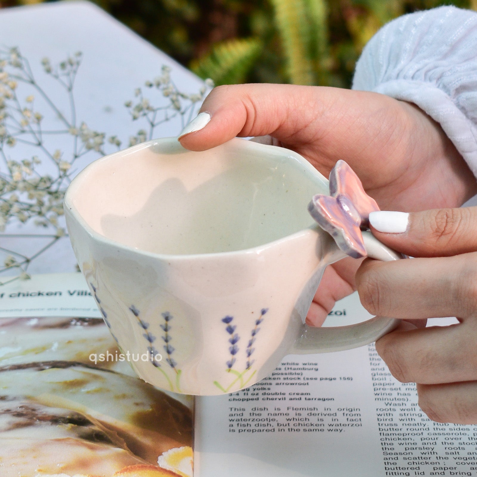 Ceramic Coffee Mug - Lavender Butterfly