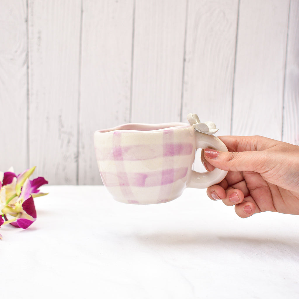 Handmade Ceramic Cups - Daisy Purple