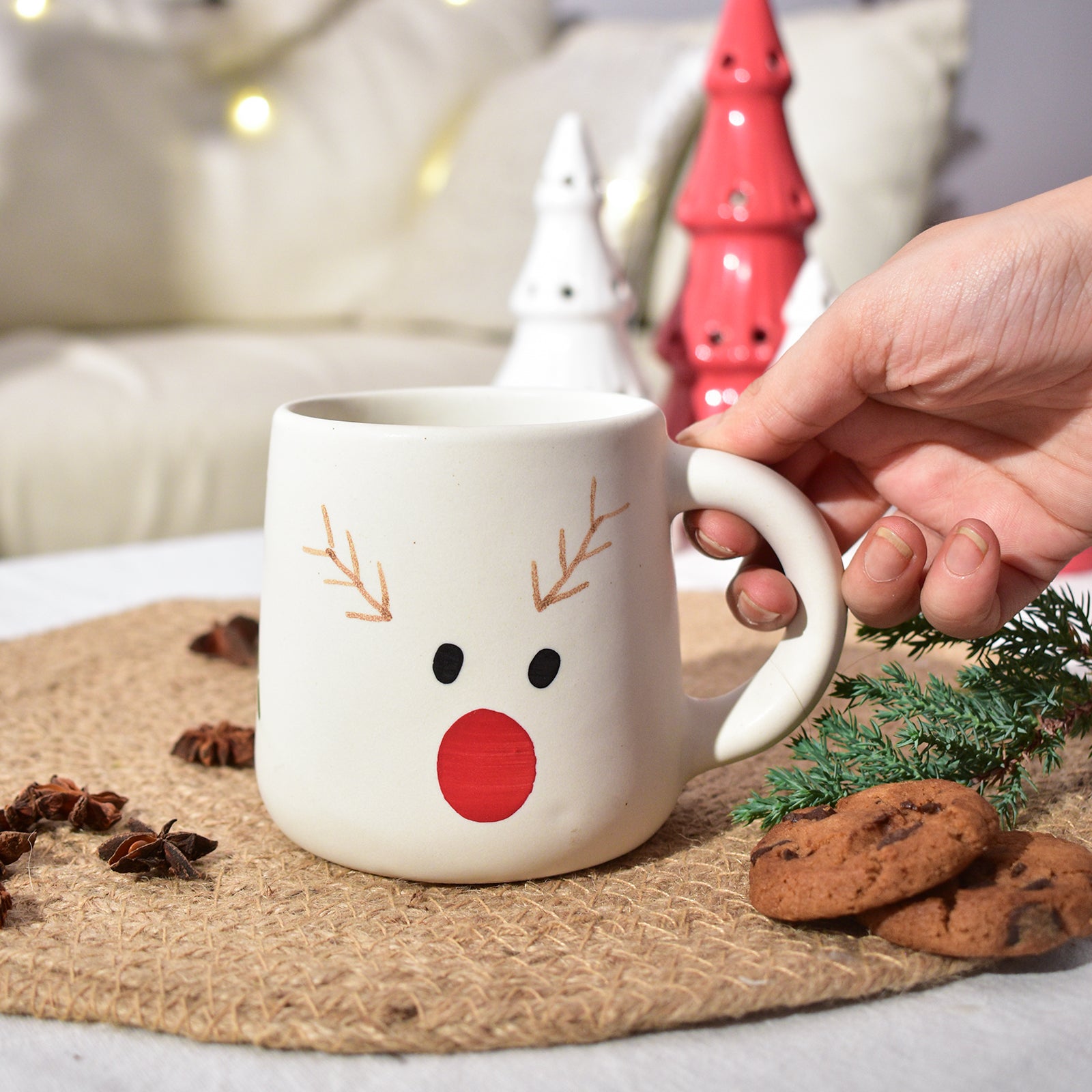 Ceramic Coffee Christmas Mug - Reindeer