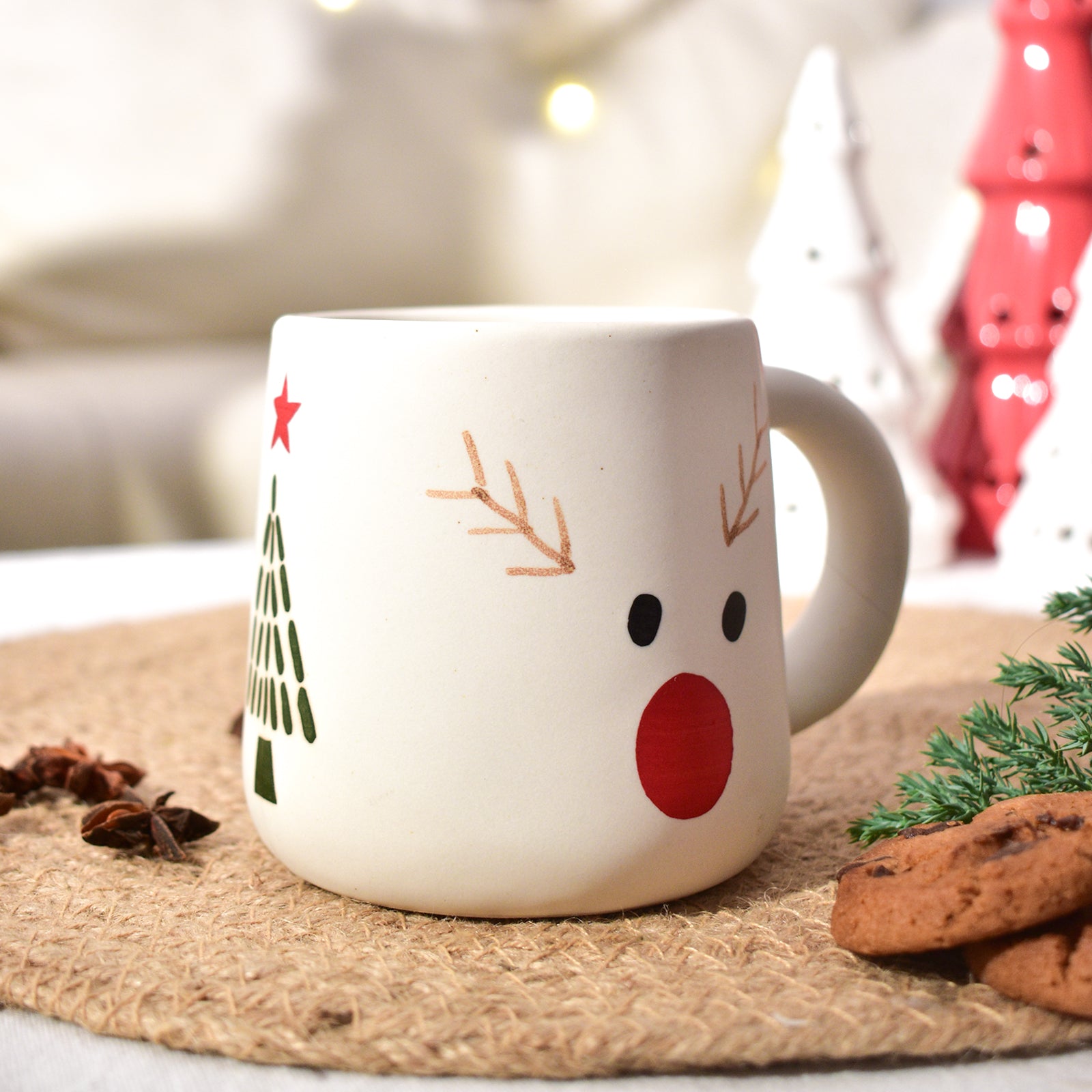 Ceramic Coffee Christmas Mug - Reindeer
