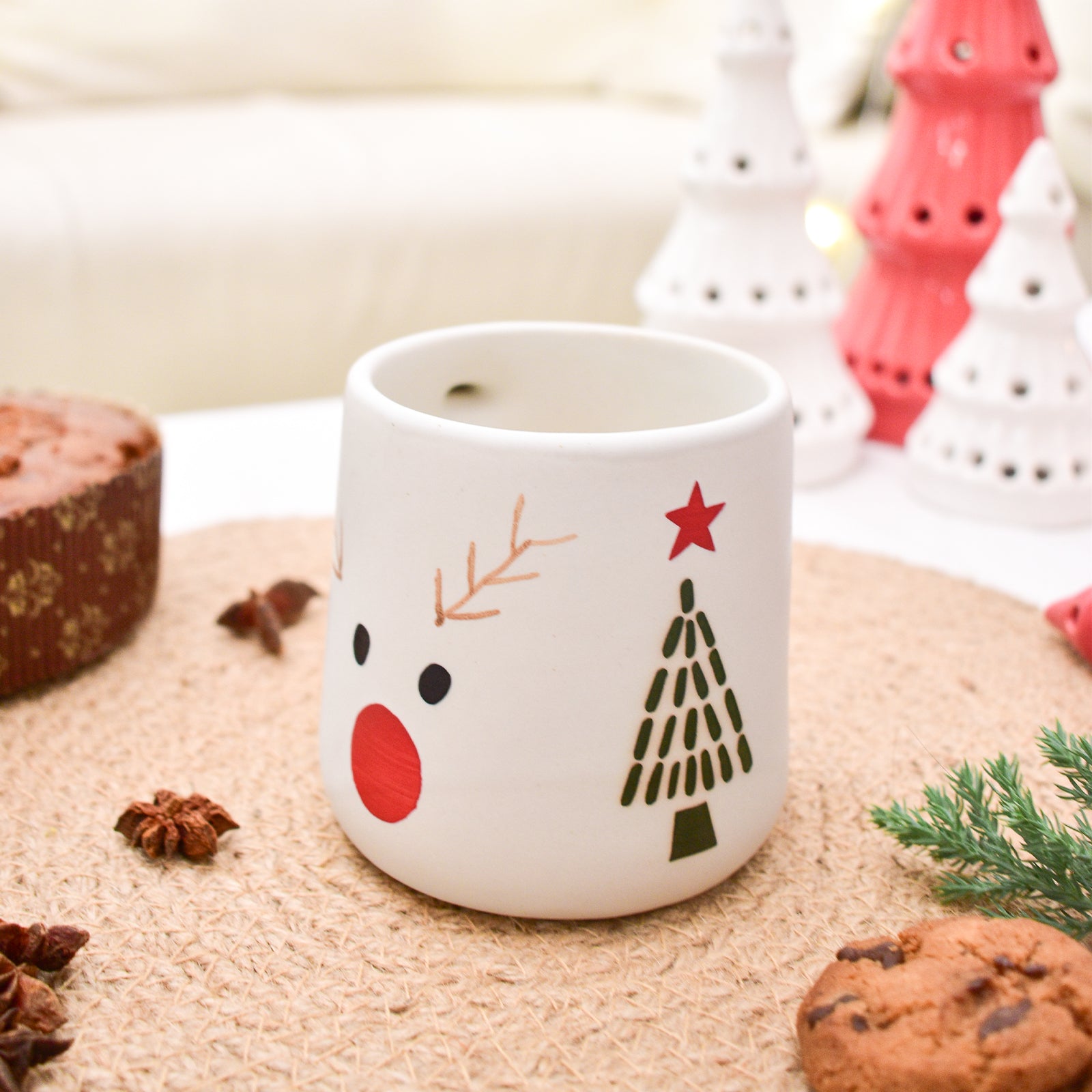 Ceramic Coffee Christmas Mug - Reindeer
