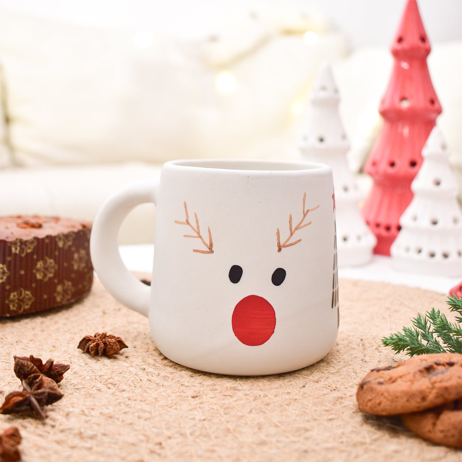 Ceramic Coffee Christmas Mug - Reindeer