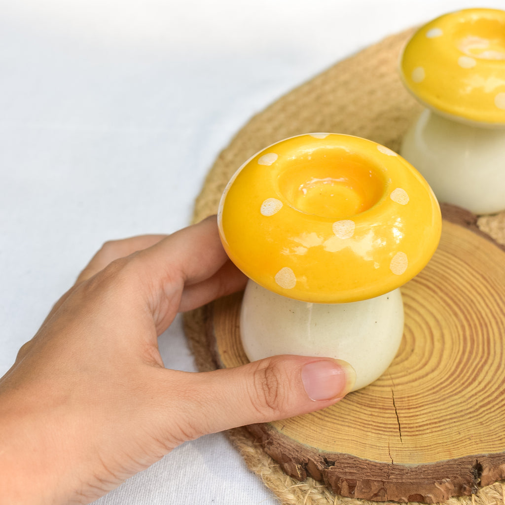 Diya/Candle Holder -  Mushroom (1 pc)
