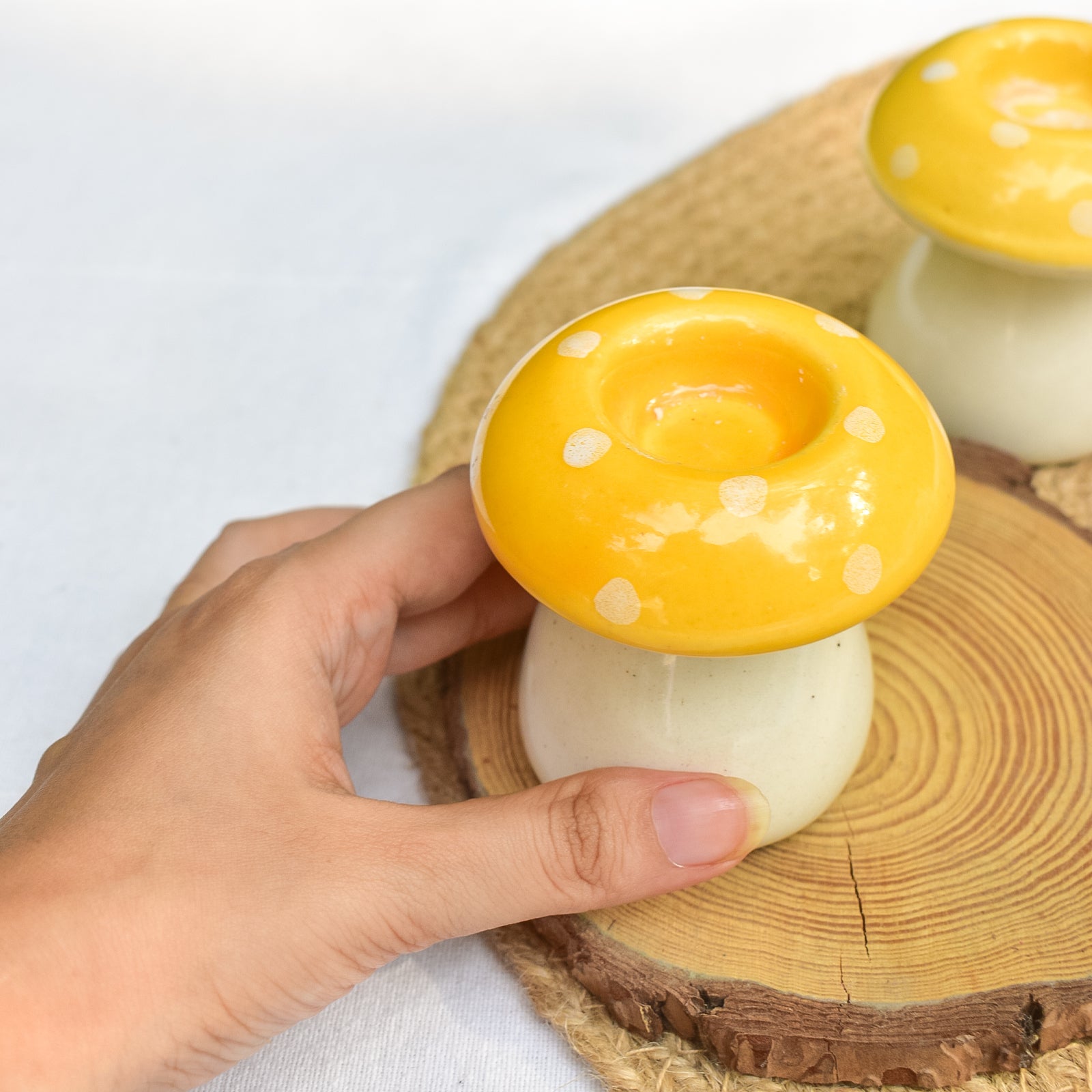 Diya/Candle Holder -  Mushroom (1 pc)