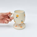 Orange Tea Cup & Small Coaster Set