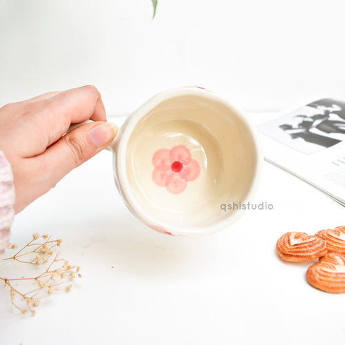 Adorable Ceramic Cup - Pink Petal