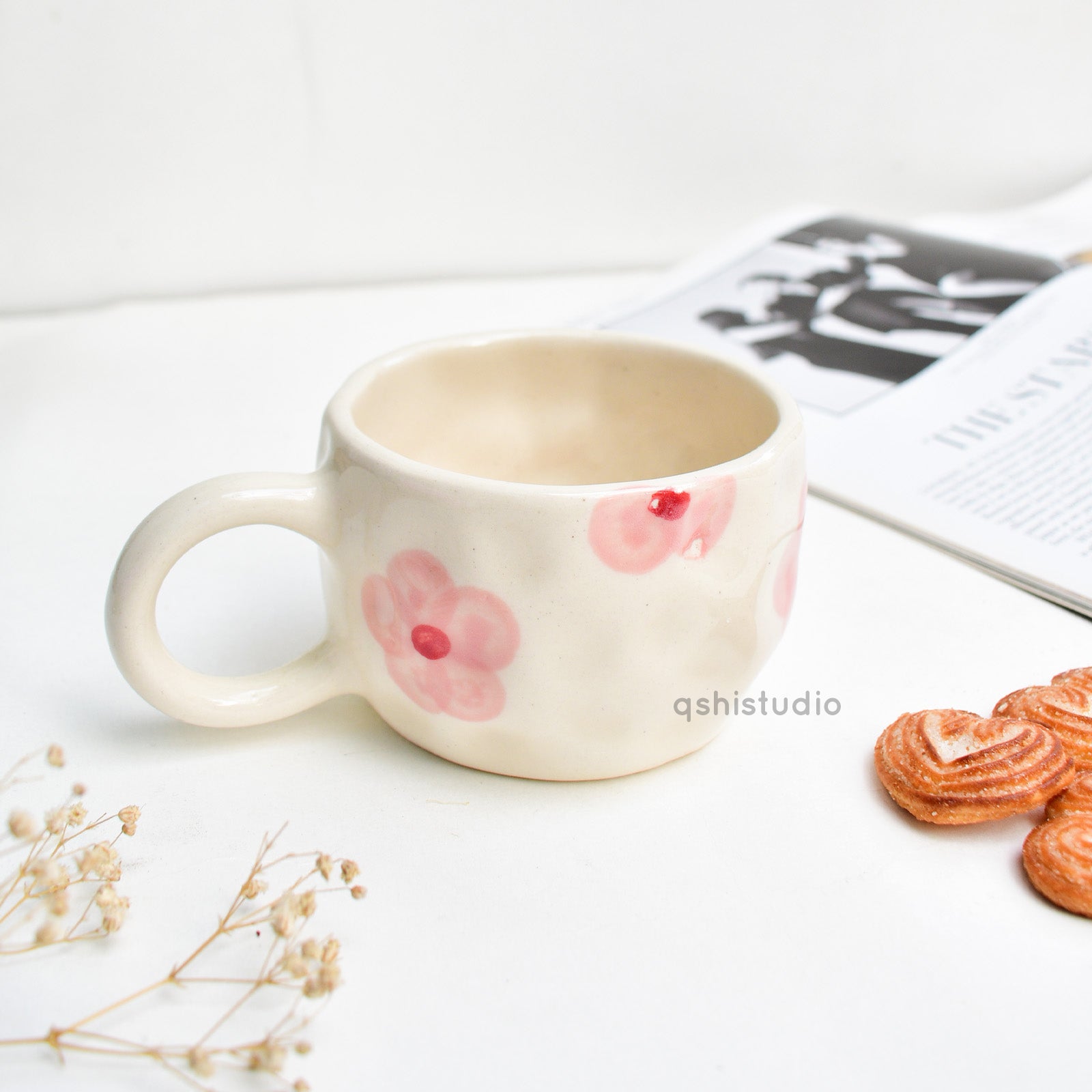 Adorable Ceramic Cup - Pink Petal