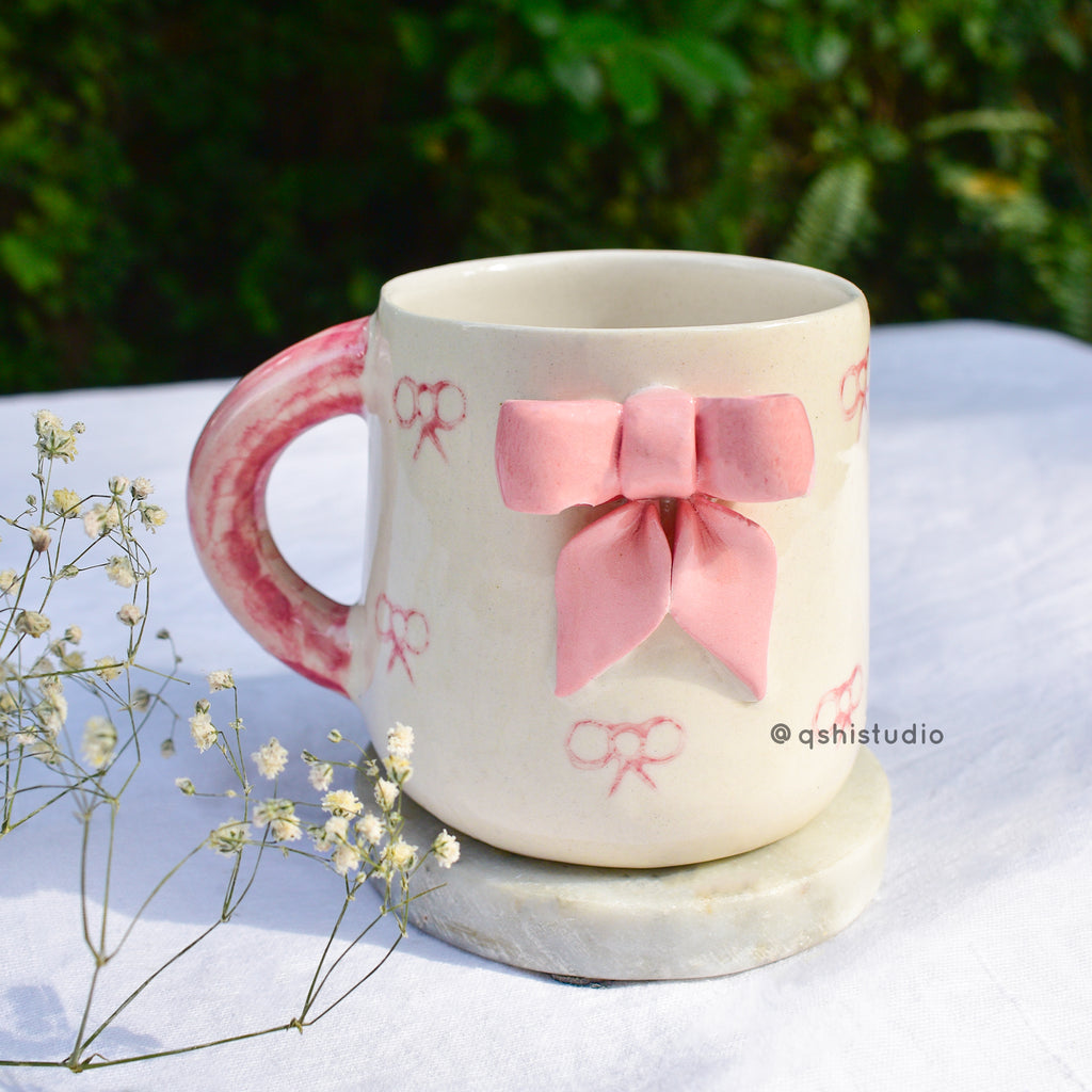 Cute Aesthetic mug - Big Pink Bow