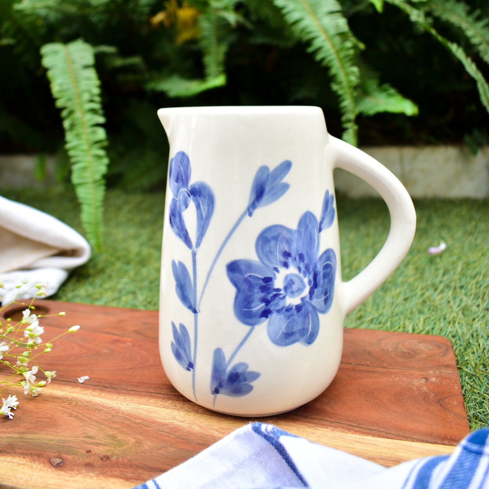 Ceramic Jug - Blue Flower (800 ml)