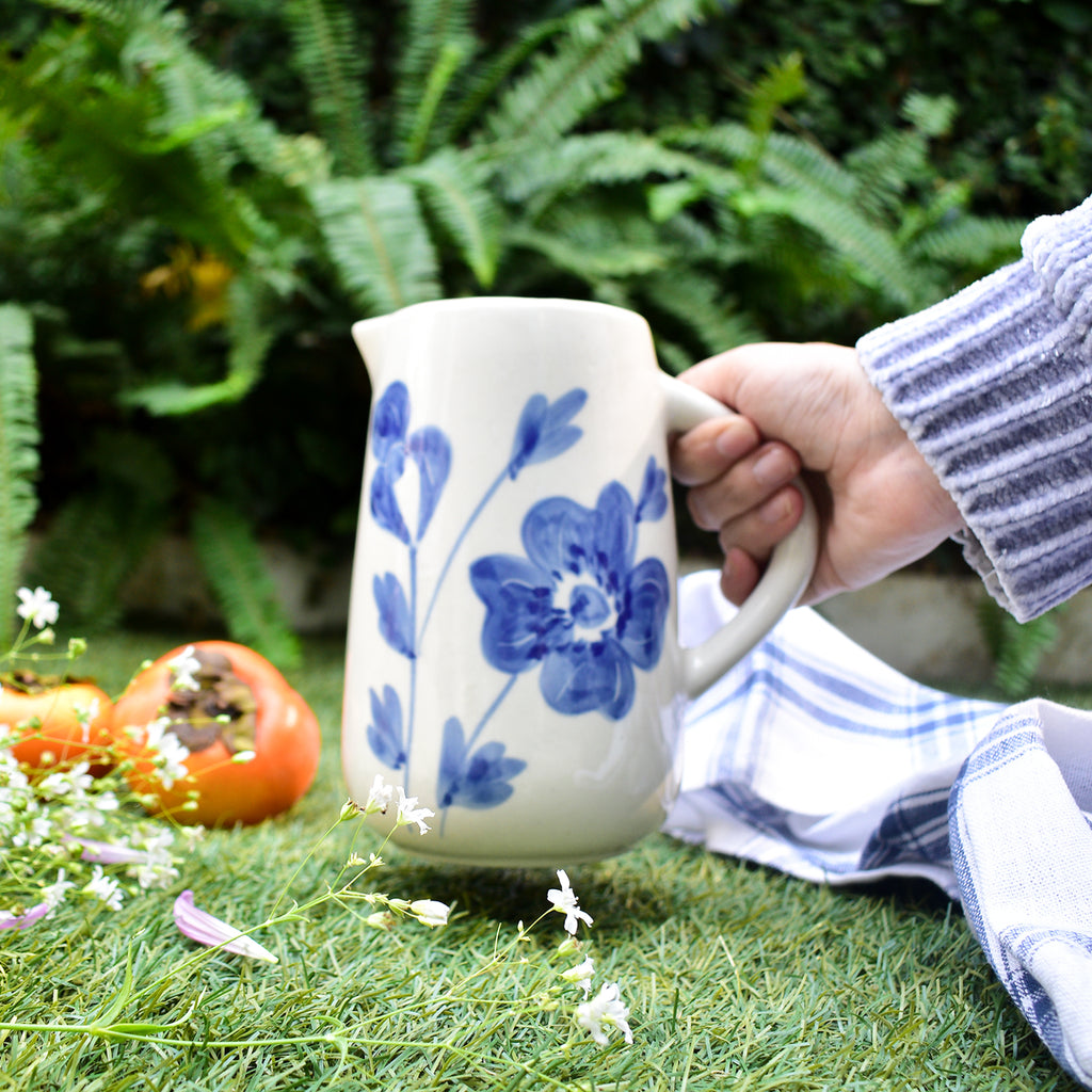 Ceramic Jug - Blue Flower (800 ml)