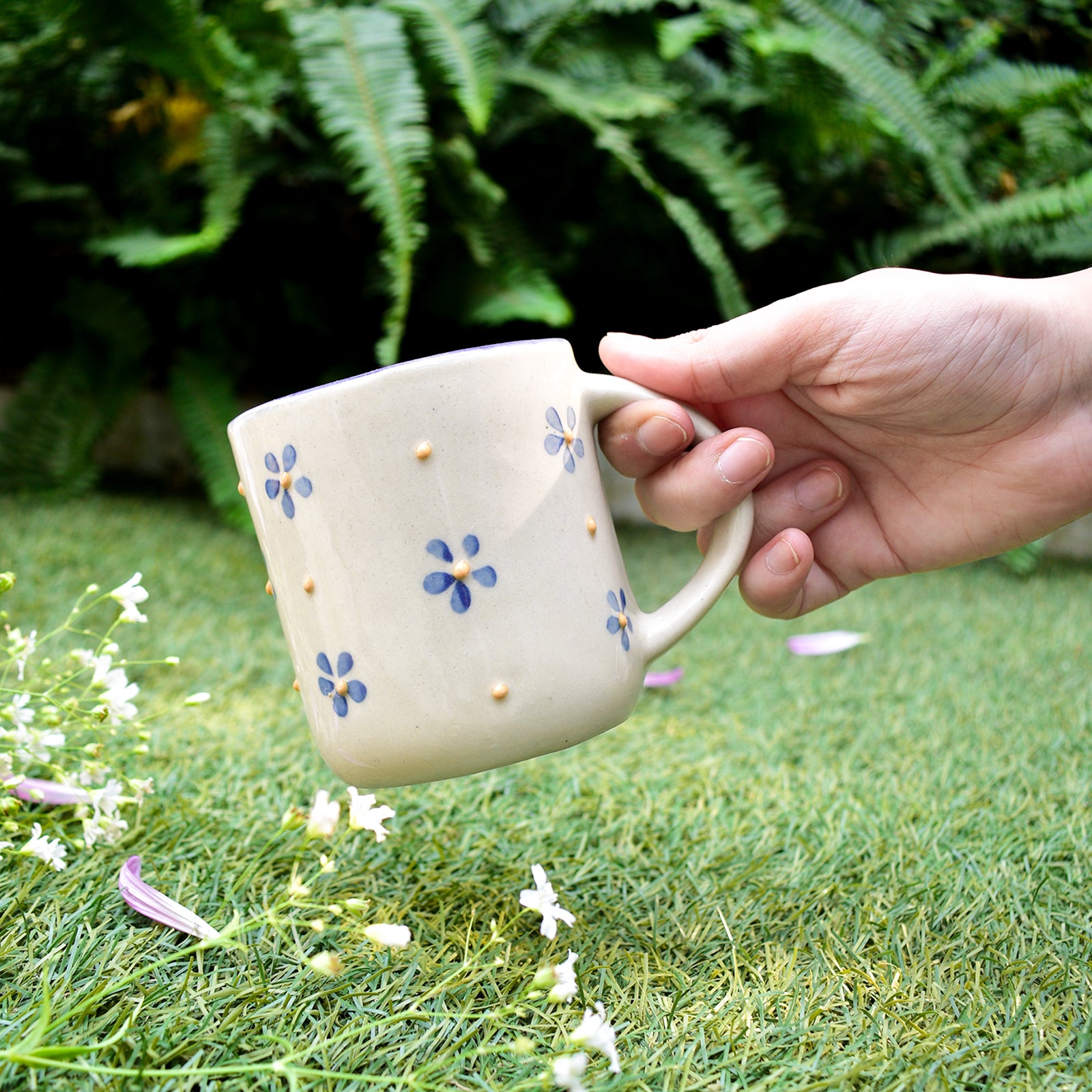 Ceramic Mug  - Lavender Yellow Flower
