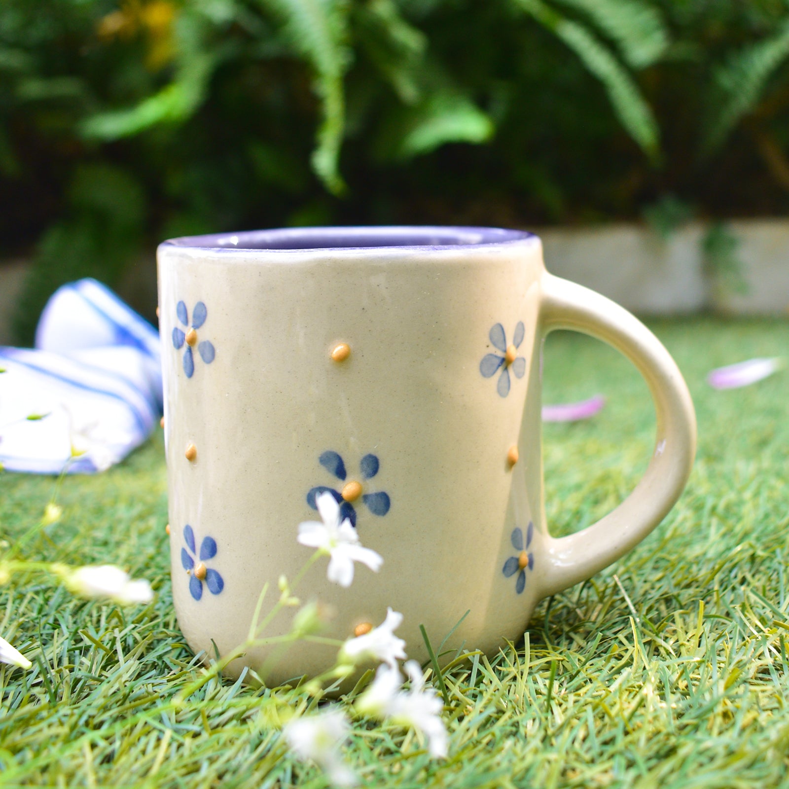Ceramic Mug  - Lavender Yellow Flower