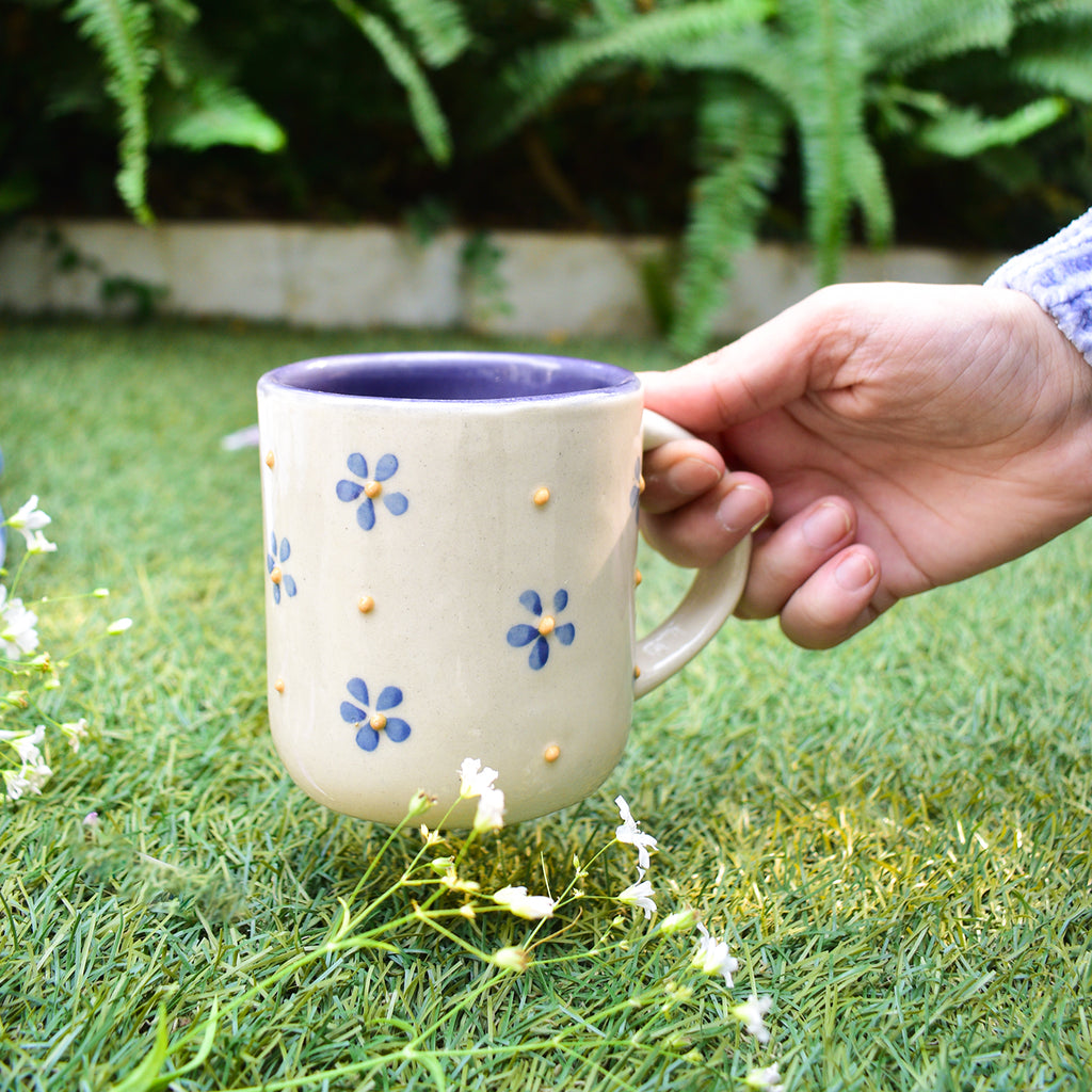 Ceramic Mug  - Lavender Yellow Flower
