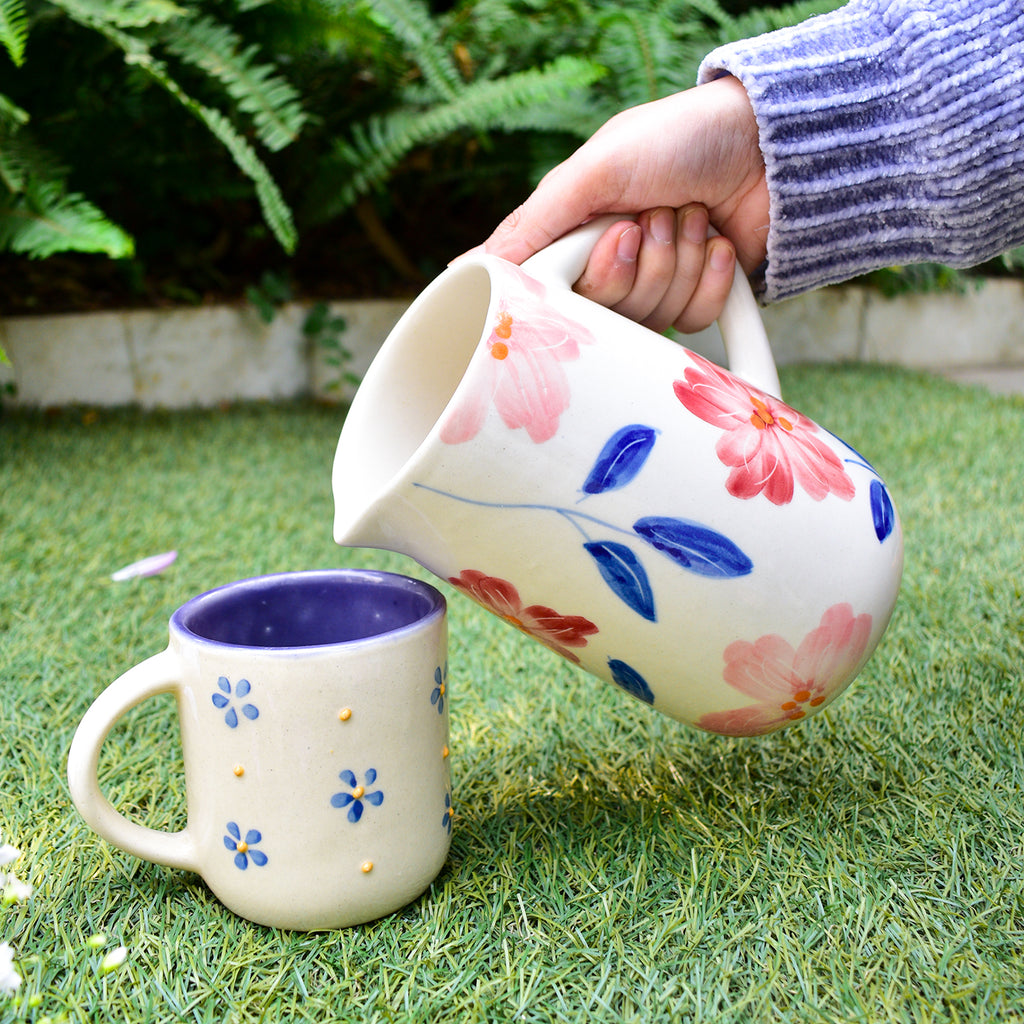 Ceramic Mug  - Lavender Yellow Flower