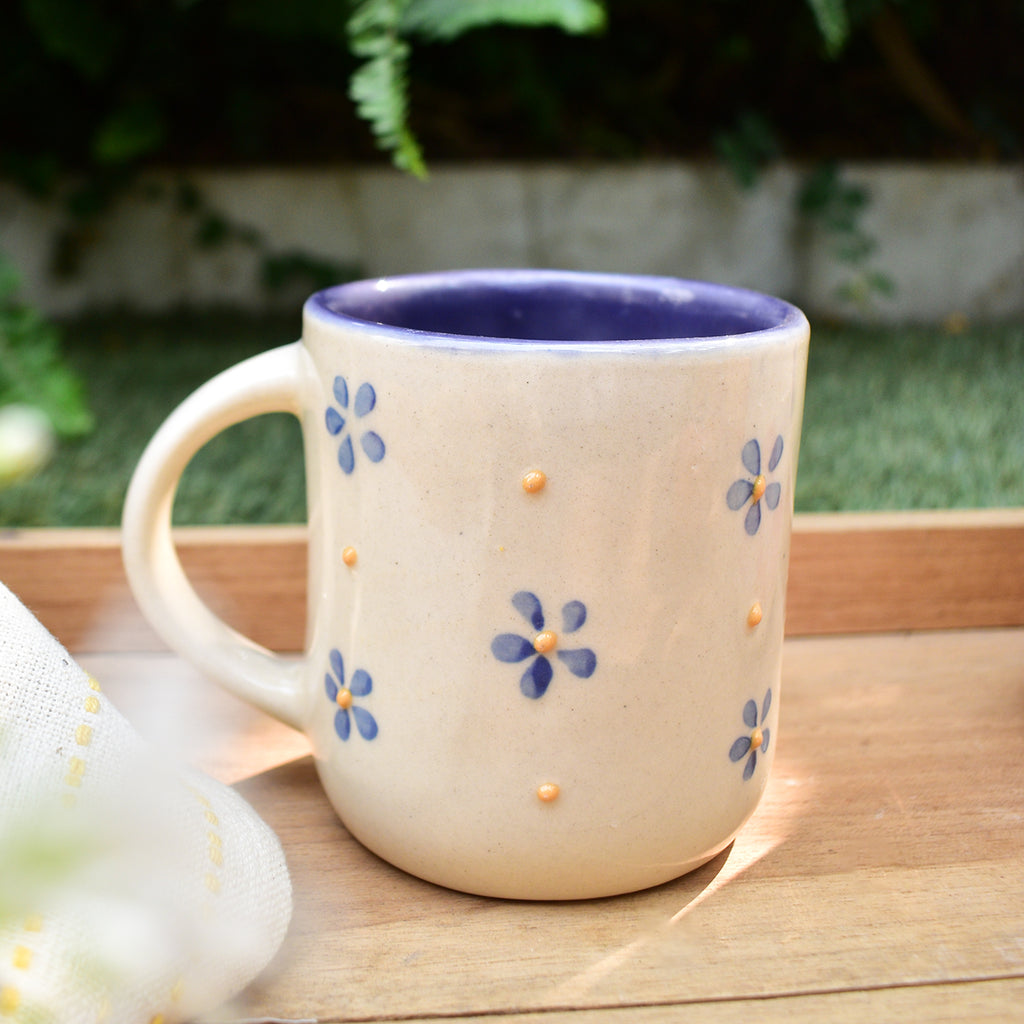 Ceramic Mug  - Lavender Yellow Flower