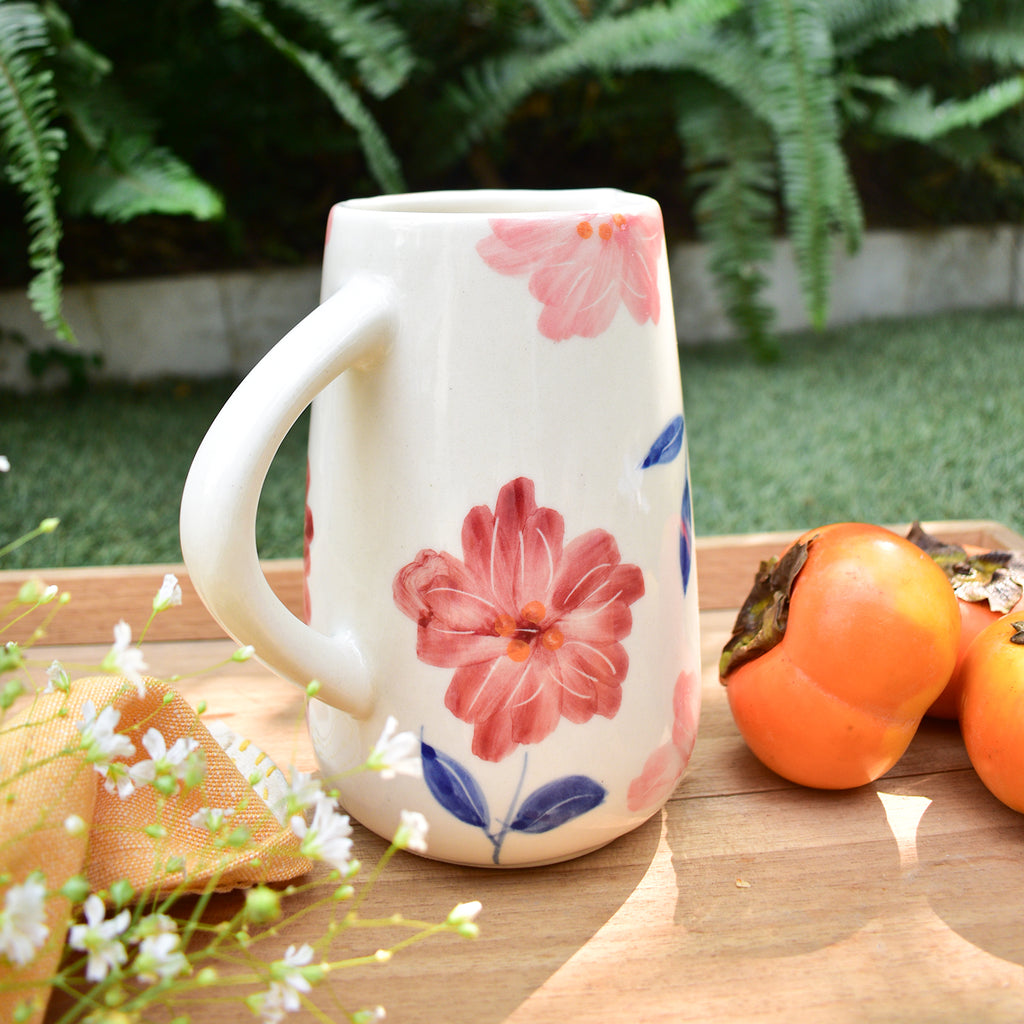 Ceramic Jug/Pitcher - Flower Bunch