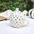 Ceramic Tea Pot & Cup Set - Polka Dots