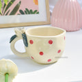 Pinterest Ceramic Mug - White Rose Bush Dots