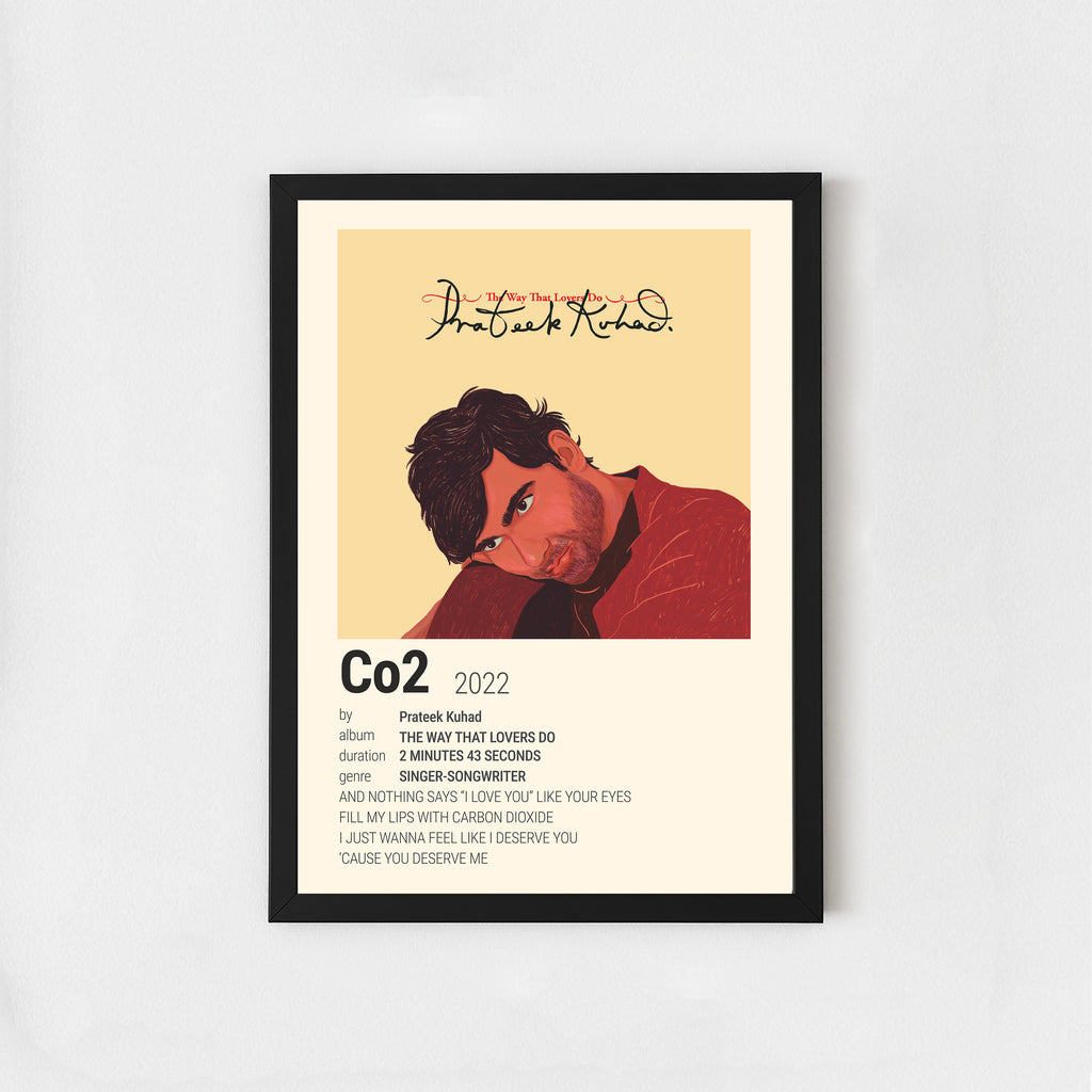 CO2 Music Lyrics Poster – Indie Love Song Wall Art Print