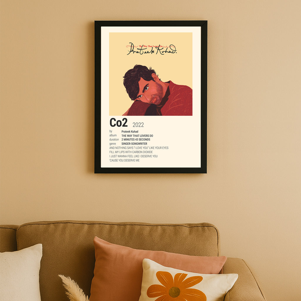 CO2 Music Lyrics Poster – Indie Love Song Wall Art Print