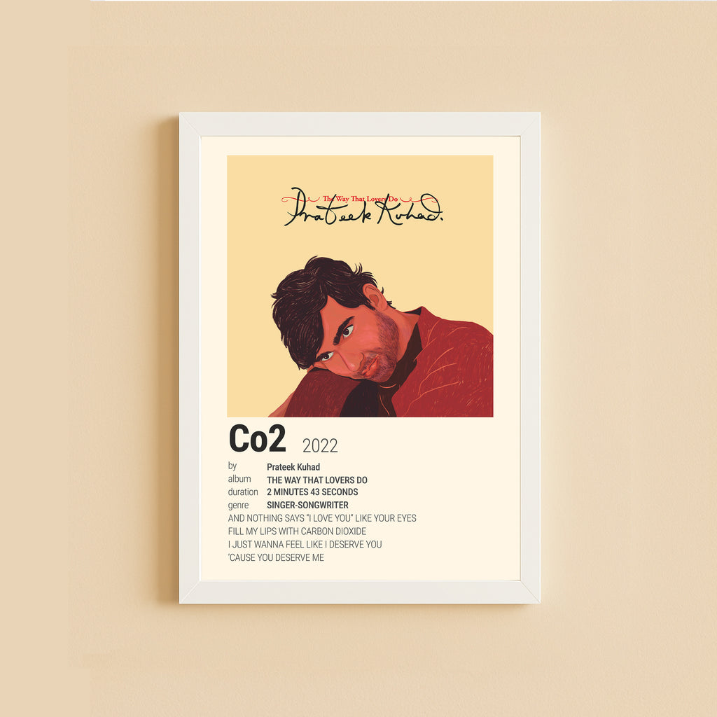 CO2 Music Lyrics Poster – Indie Love Song Wall Art Print