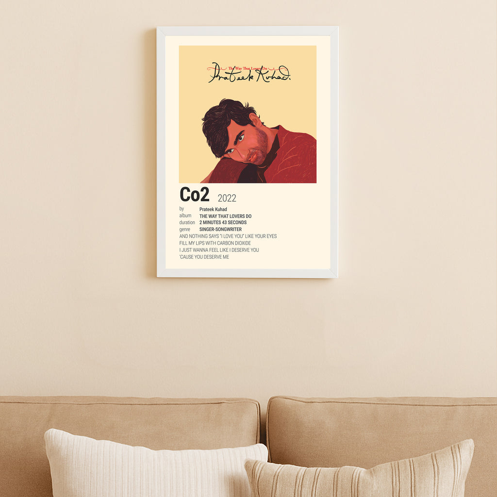 CO2 Music Lyrics Poster – Indie Love Song Wall Art Print