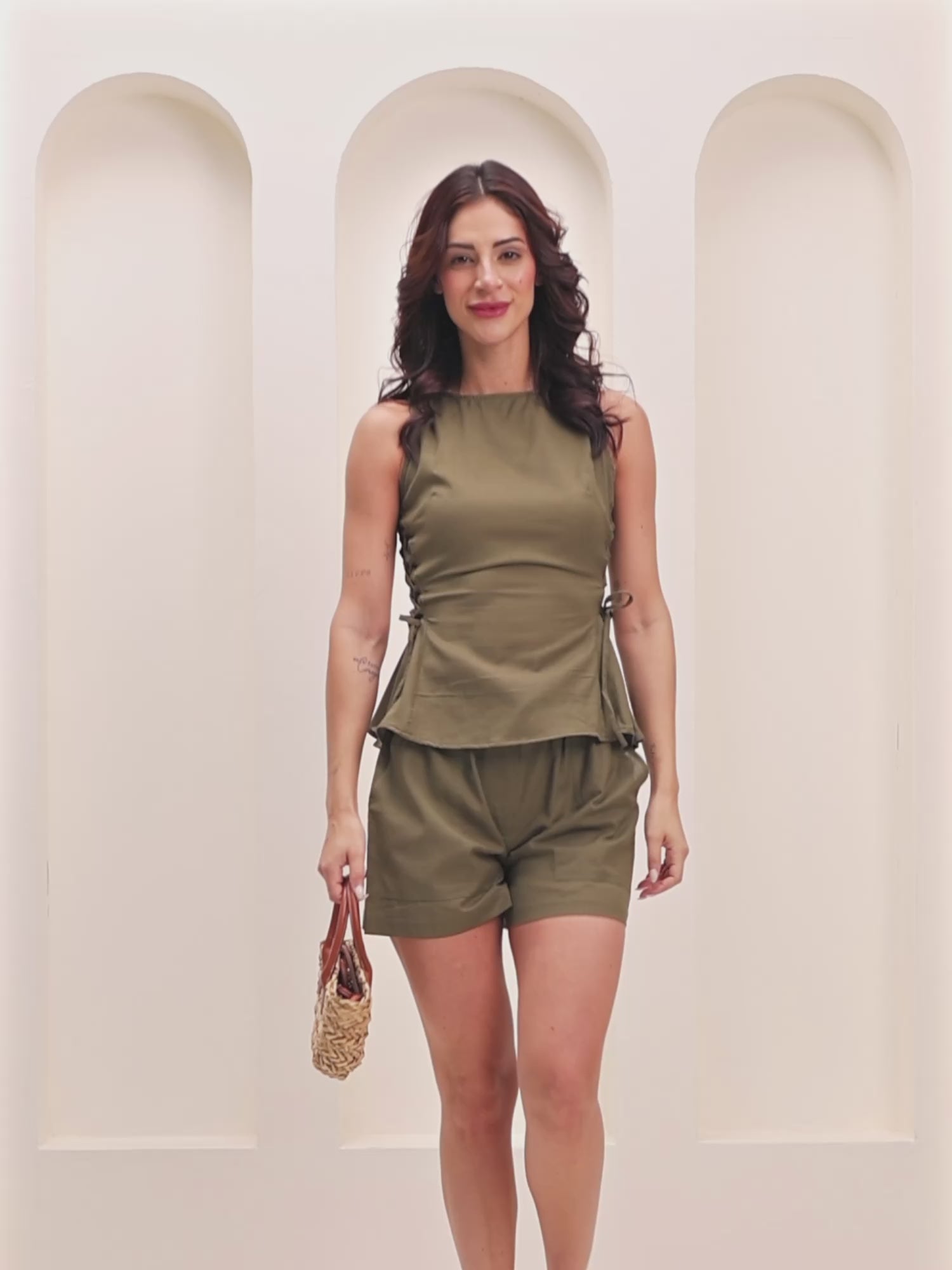 Sage Green Drawstring Top