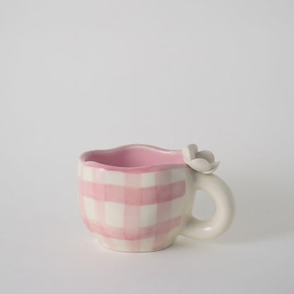 Handmade Ceramic Cups - Daisy (Pink)