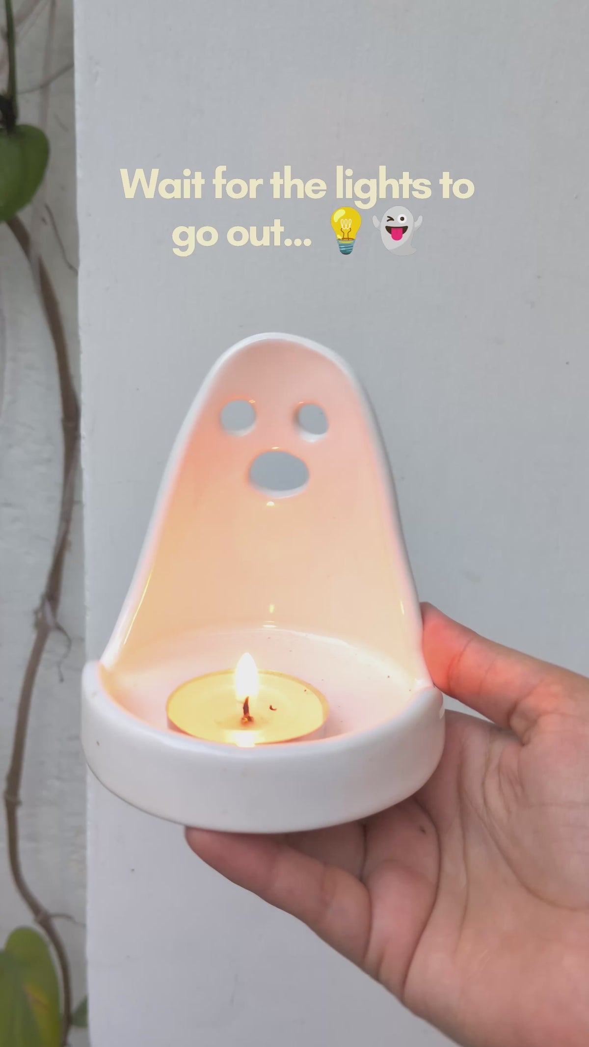 Ceramic Tealight Holder  - Ghost