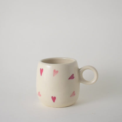 Handmade Ceramic Coffee Mugs - Twin Hearts