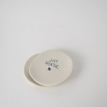 Ceramic Tea Coasters - Just Breathe (set of 2)