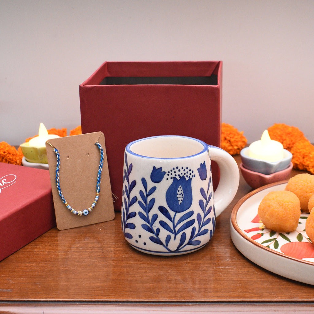 Blue Anar Mug & Rakhi Gift Box