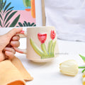 Handmade Ceramic Mug - Two Tulips