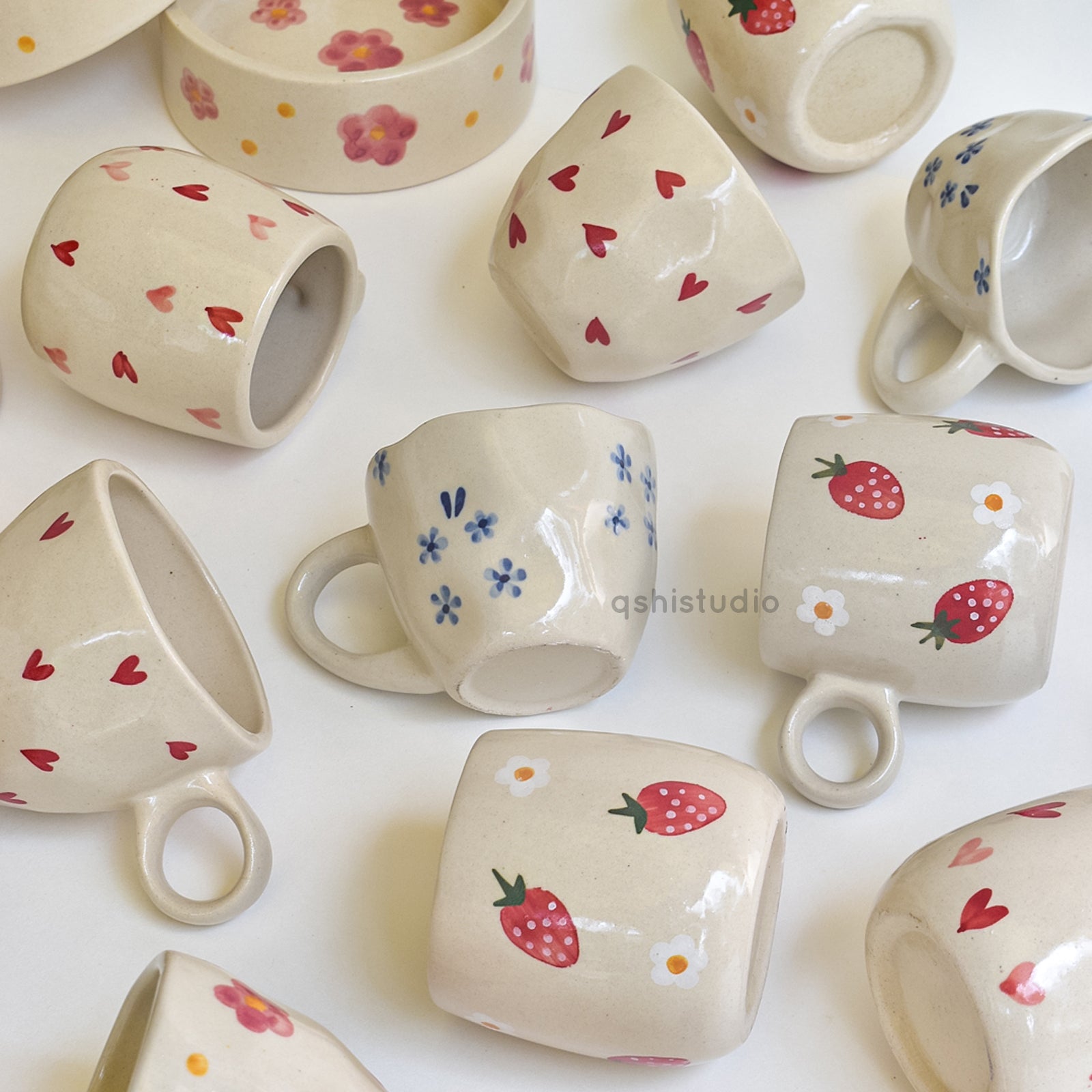 Cute Handmade Ceramic Pinterest Cup - Bloom