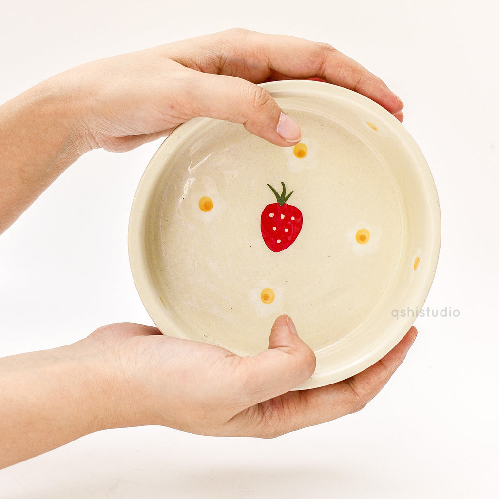 Strawberry Ceramic Breakfast Set - Mug, Bowl & Coaster