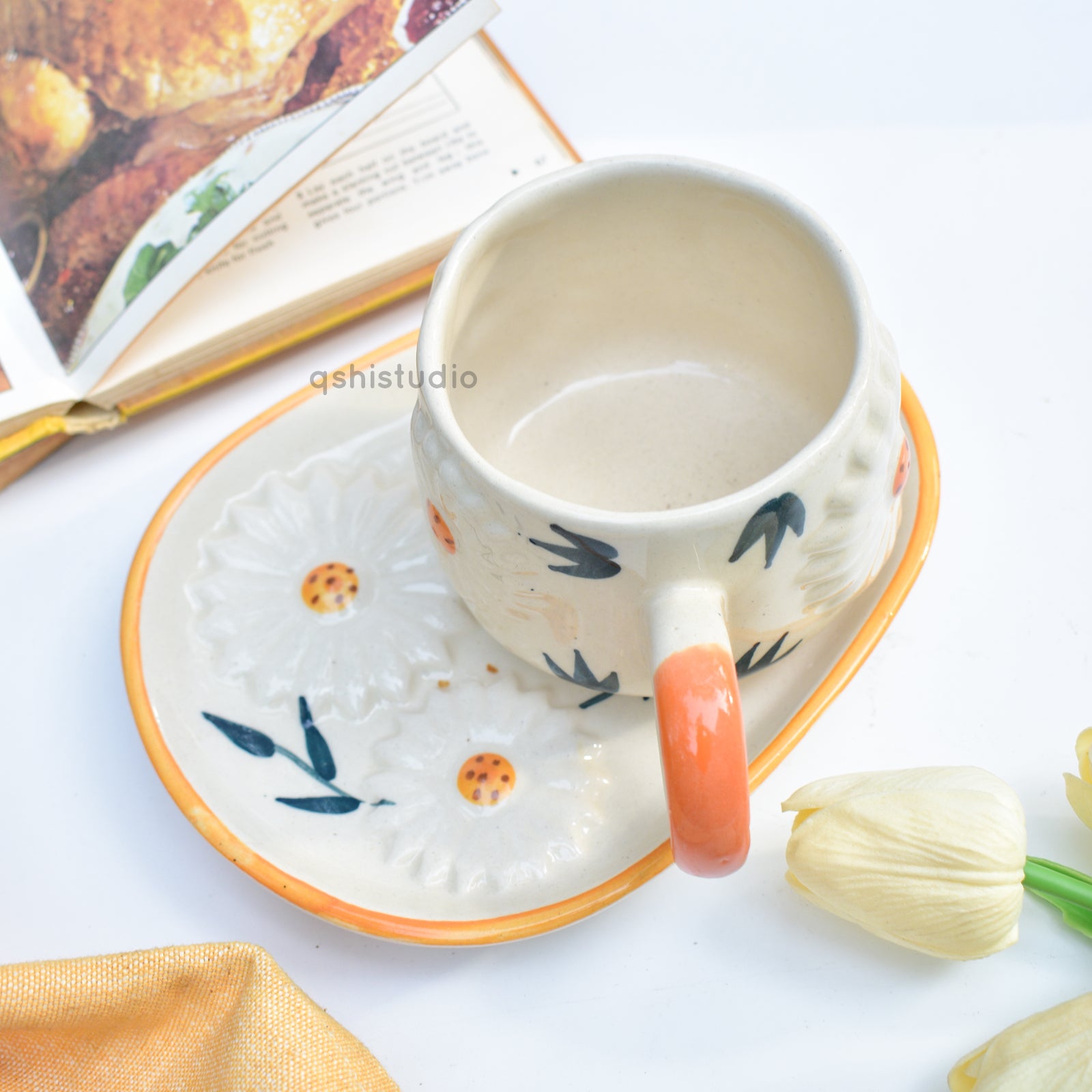 Sunflower 3D Tea Cup & Plate Set