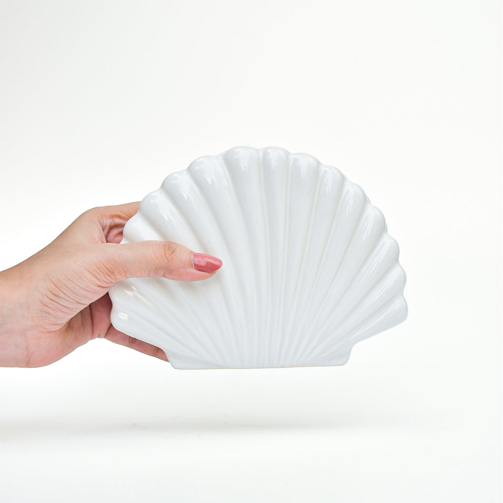 Ceramic Napkin Holder - White Shell