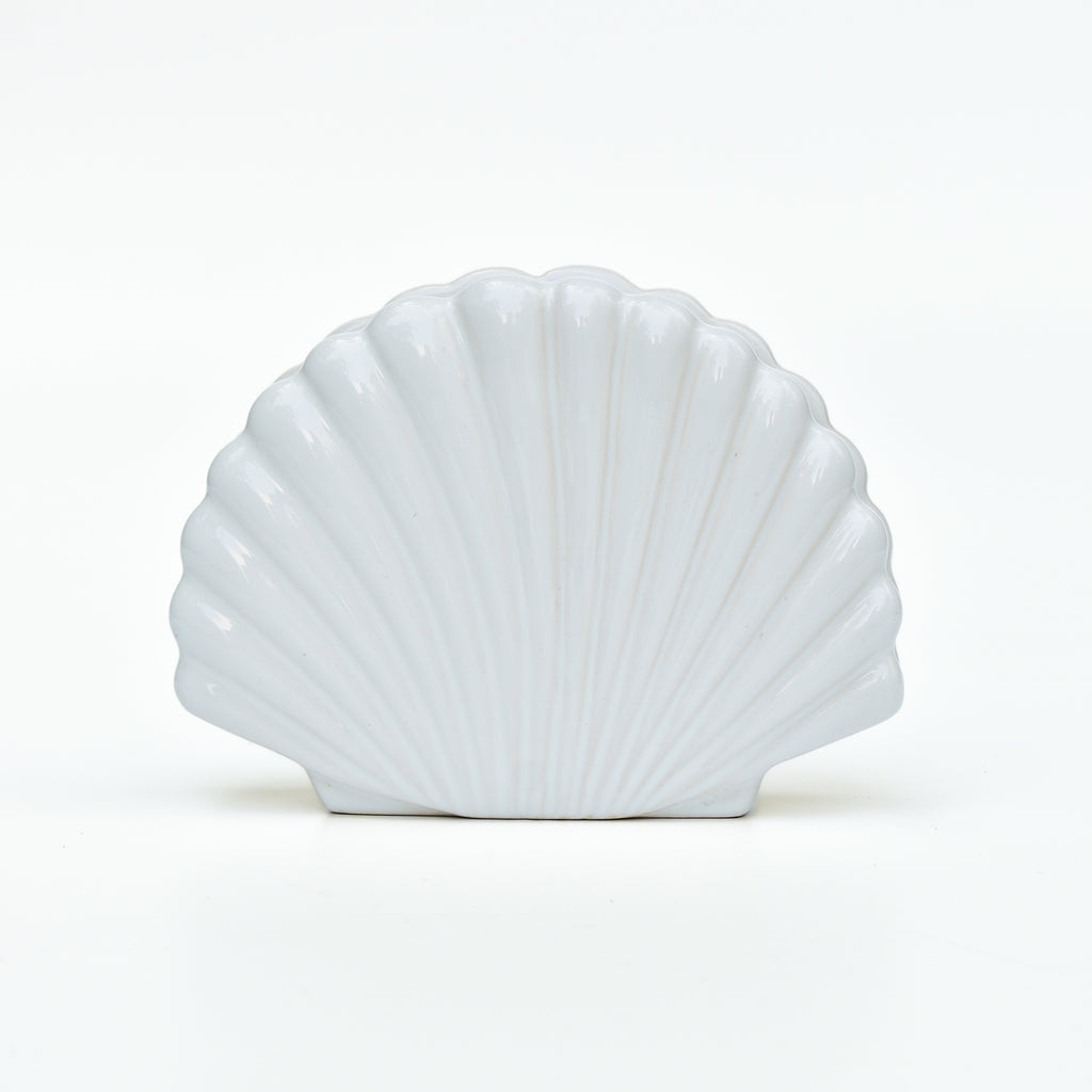 Ceramic Napkin Holder - White Shell
