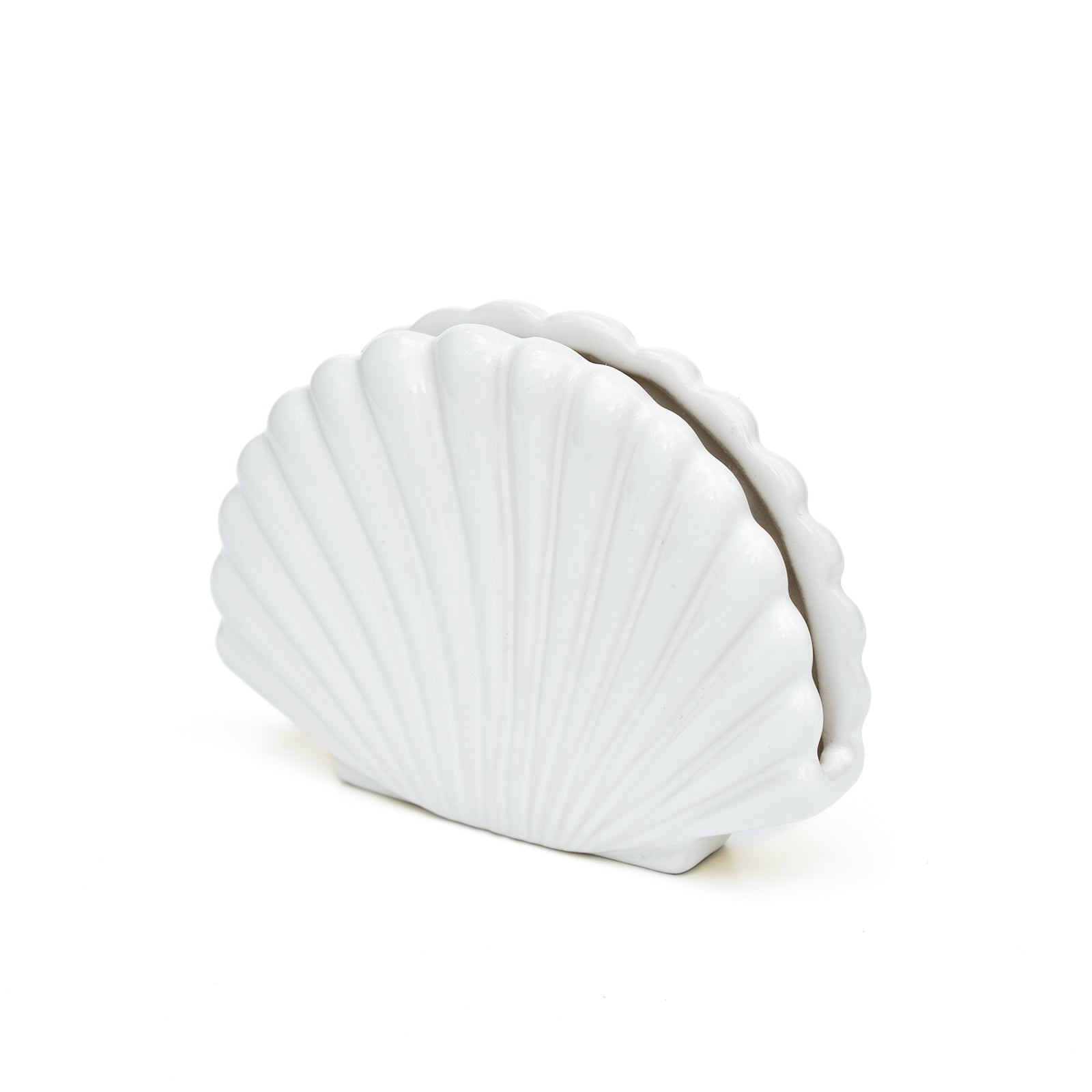Ceramic Napkin Holder - White Shell