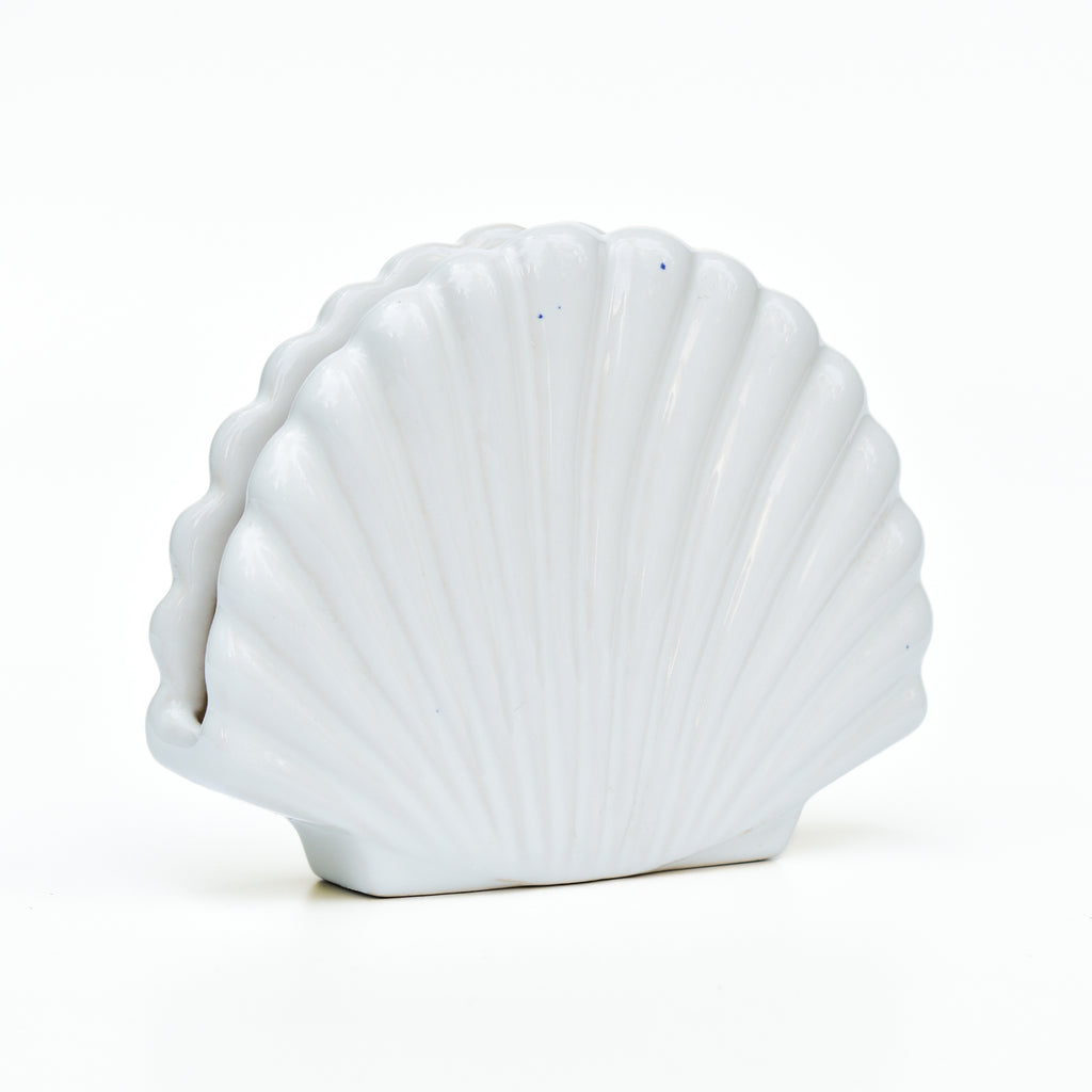 Ceramic Napkin Holder - White Shell