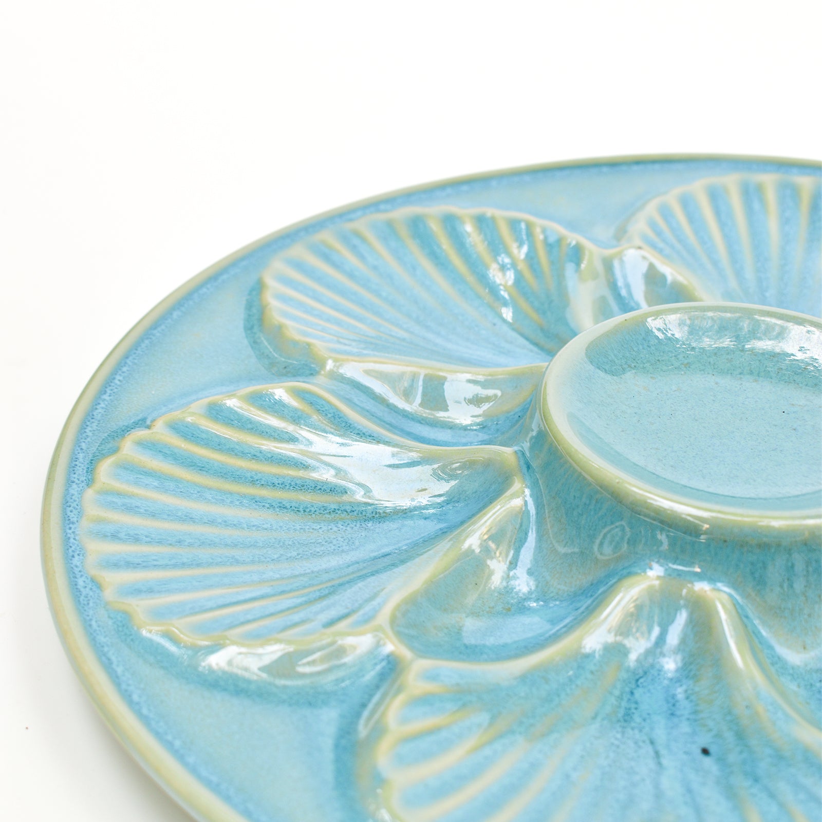 Ceramic Serving Platter - Seashell Teal