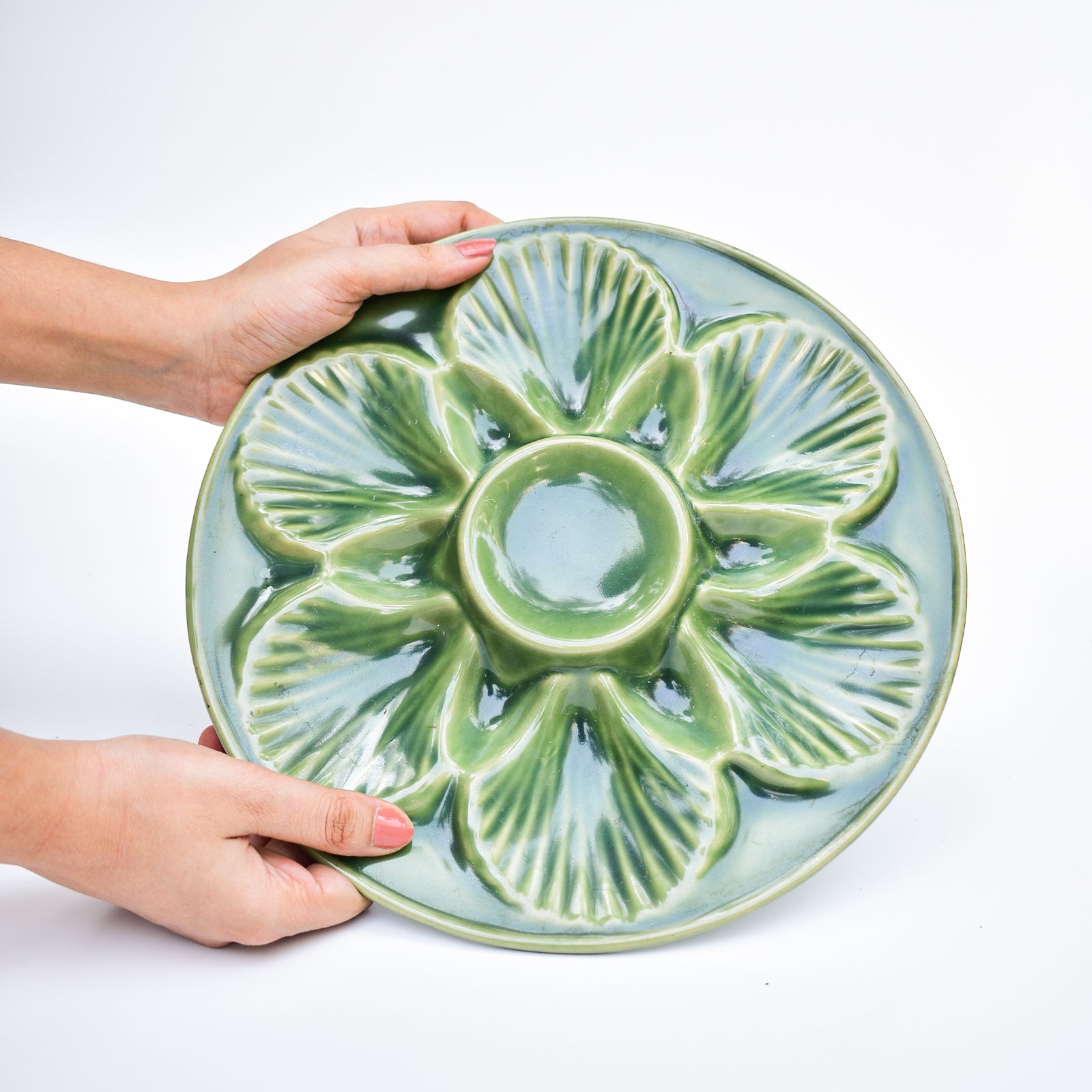 Ceramic Serving platterl - Seashell Green