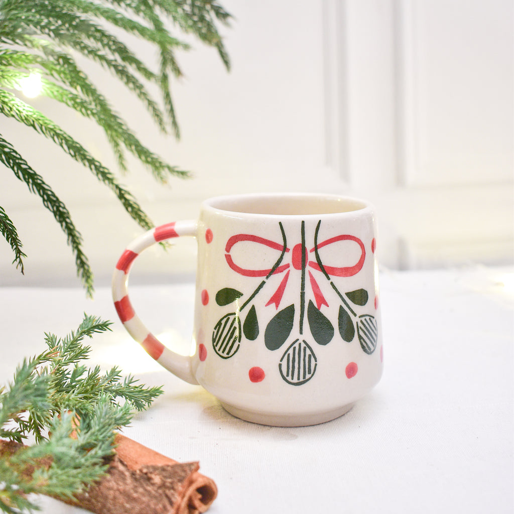 Secret Santa Christmas Mug - Holly Bow