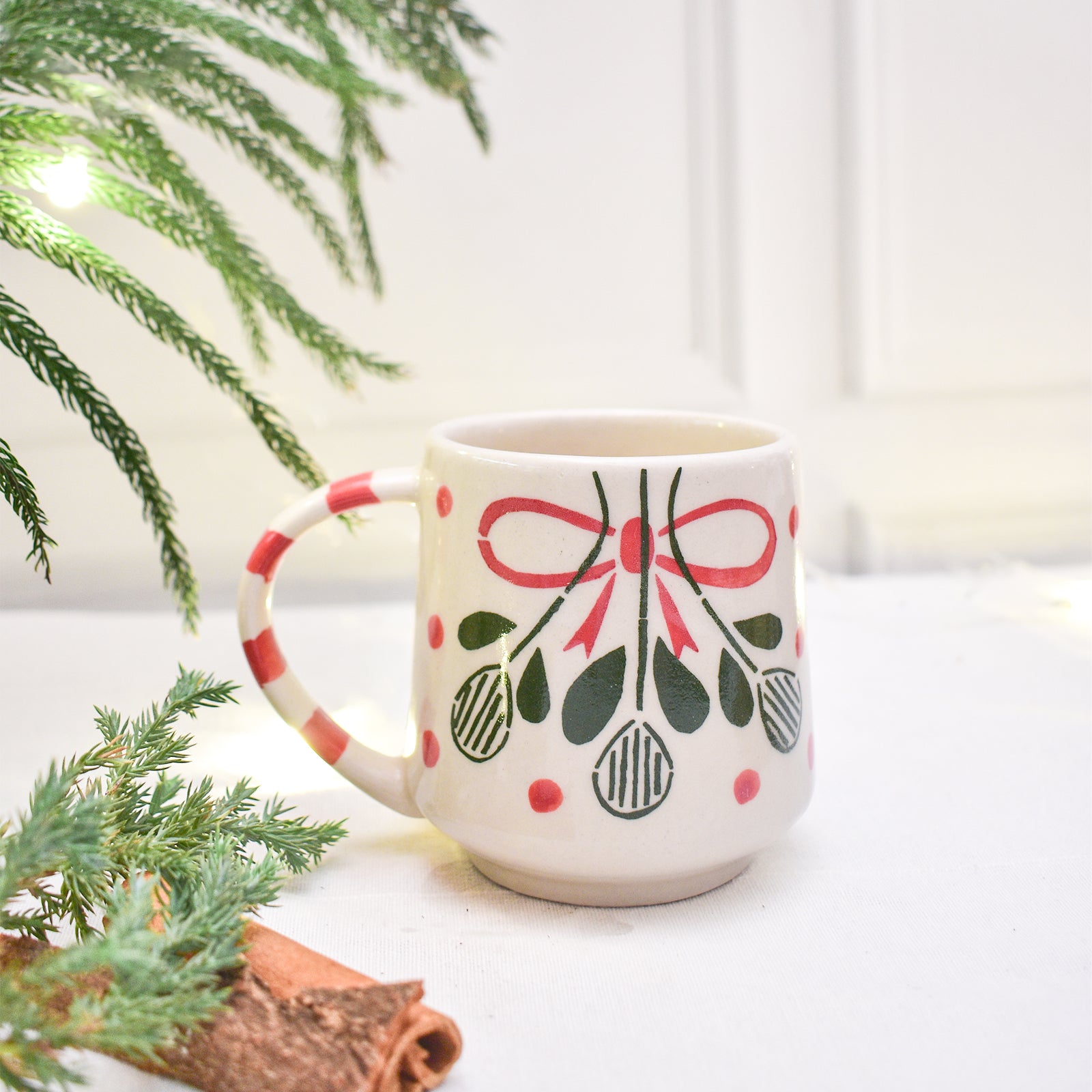 Secret Santa Christmas Mug - Holly Bow