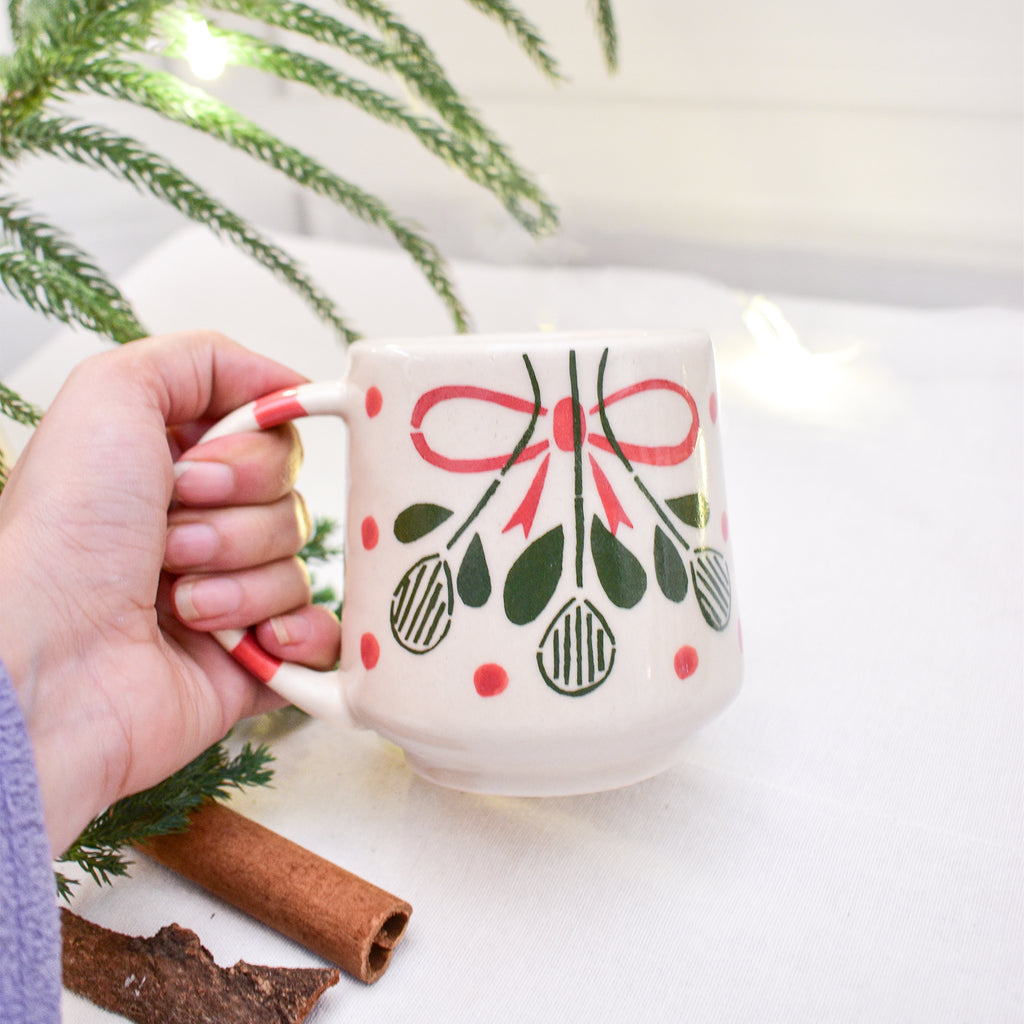 Secret Santa Christmas Mug - Holly Bow