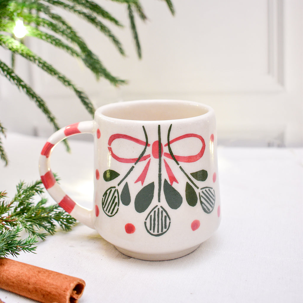 Secret Santa Christmas Mug - Holly Bow