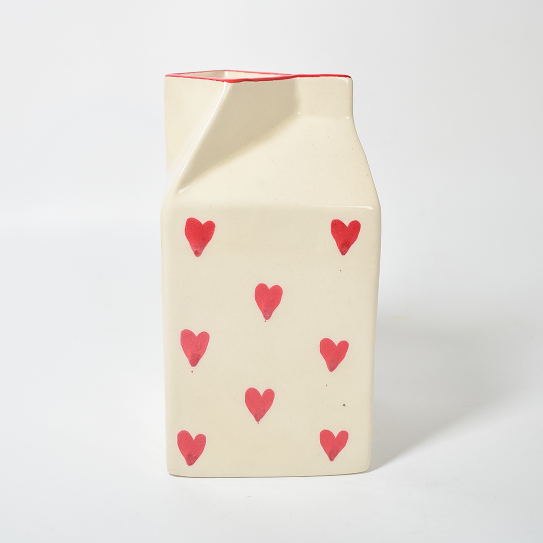 Flower Ceramic Vase - Heart Milk Jug