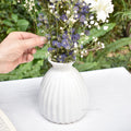 Flower Ceramic Vase - White