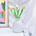 Flower Ceramic Vase - White